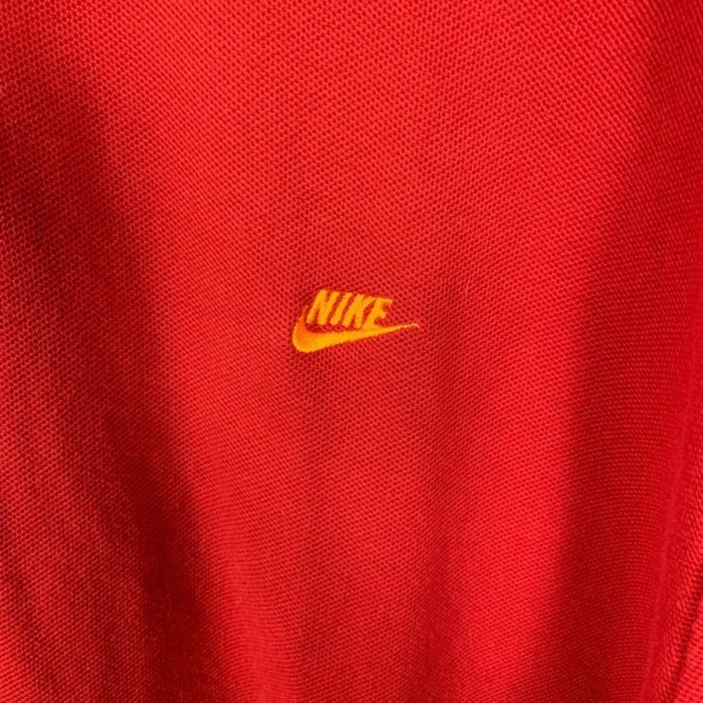 Vintage Nike Red Polo Shirt Red/Gold Swoosh Logo Preppy Sportswear Men's XXL - Picture 2 of 9